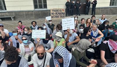 Propalästinensische Proteste vor HU Berlin