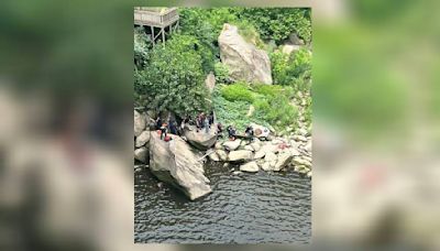 Child rescued after falling 15 feet onto rocks in Ohio