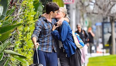 Kate Bosworth and Justin Long can't keep their hands off each other while sharing a steamy kiss on the sidewalk in LA... three years into their romance