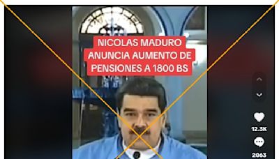 Supuesto anuncio de aumento de las pensiones en Venezuela es de 2018, no de 2024