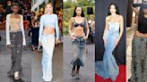 悄悄興起的牛仔長裙風潮⋯⋯？Bella Hadid、Gigi Hadid、Dua Lipa、Rosalía 為你展示帶有手工改造元素的裙子反而更加時尚！