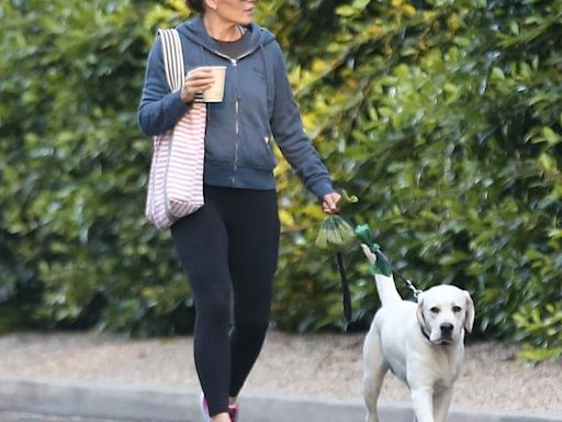 Jennifer Garner cuts a casual figure as she walks new puppy