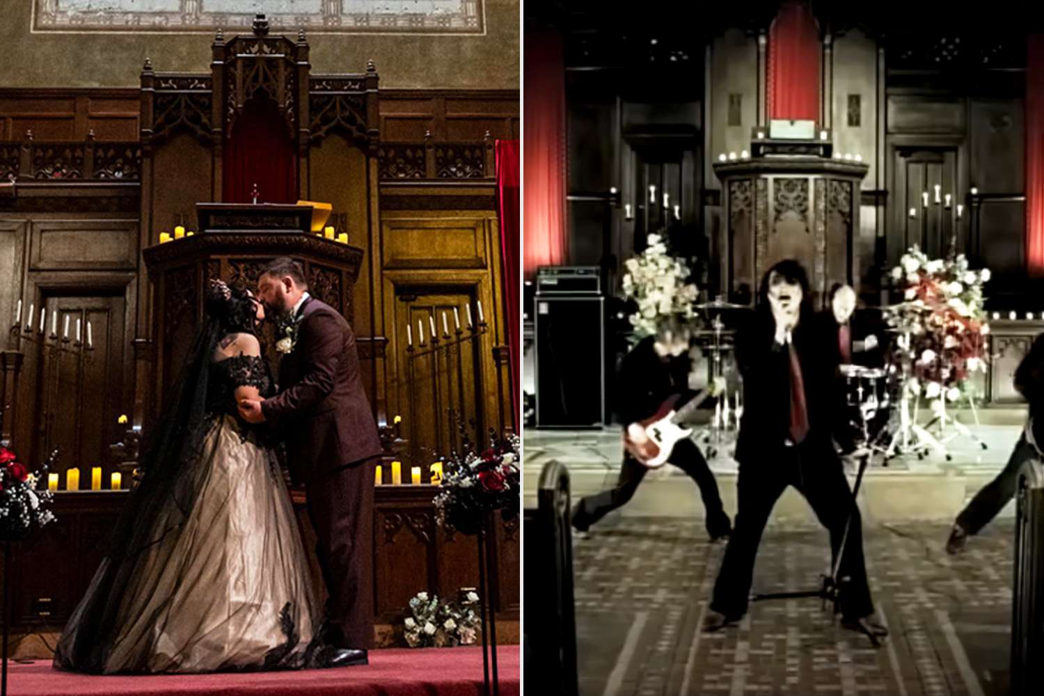 Couple Who Met During Emo Karaoke Marry in Church from My Chemical Romance's 'Helena' (Exclusive)