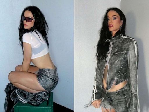 Katy Perry Turns Up the Heat in Sexy Leather Hot Pants and Biker Jacket: 'Feelin Crate'