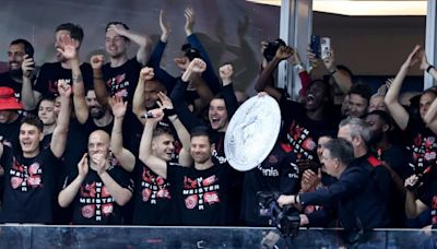 Leverkusen continue treble hunt after Bundesliga title celebration