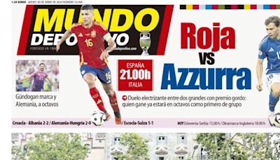 El España-Italia acapara todas las portadas de la prensa deportiva