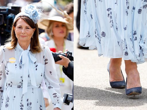 Carole Middleton Looks Chic in Navy Suede Pumps With Her Family at Day Two of Royal Ascot 2024