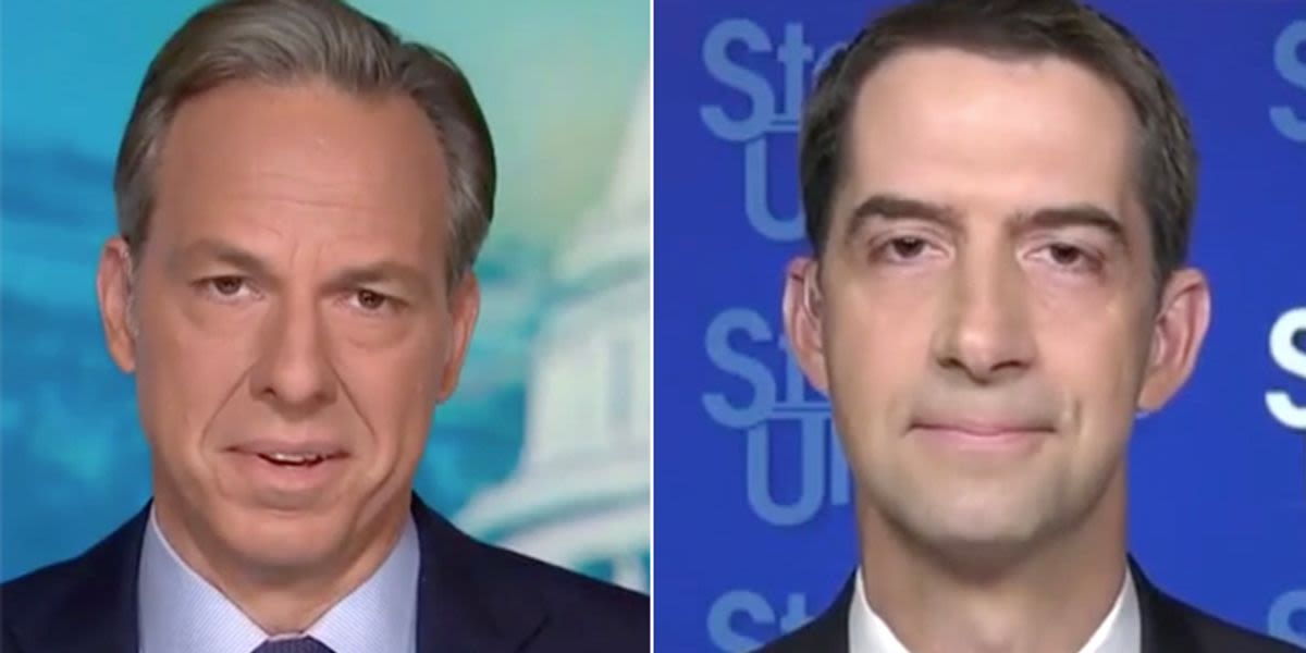 'What a farce': CNN's Tapper buried for letting Tom Cotton spew 'MAGA lies' about Harris