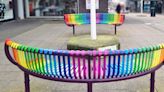 Shopping centre defends rainbow 'buddy benches' for combatting loneliness