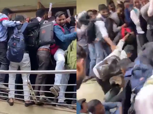 Railing Falls As Thousands Appear For 10 Job Posts, Video Of Gujarat Stampede-Like Situation Is Viral