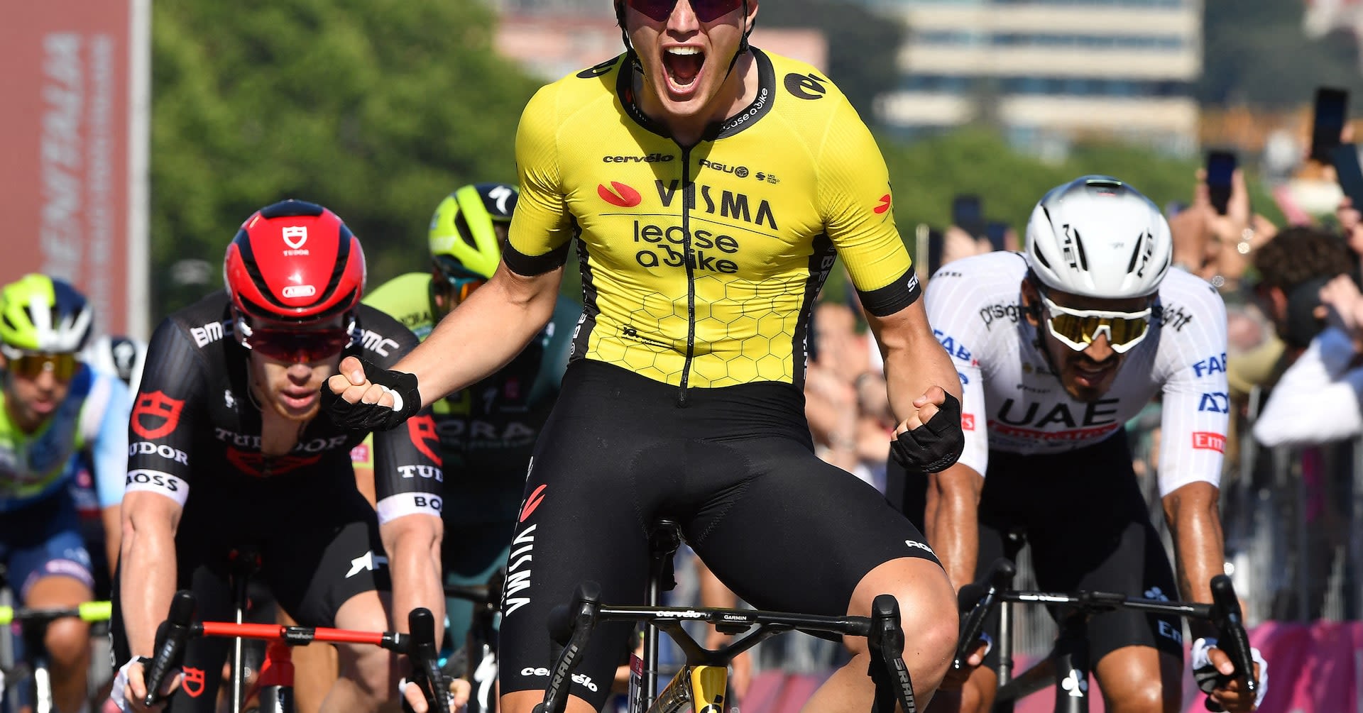 Kooij pips Milan in sprint to win Giro stage nine, Pogacar retains overall lead