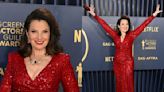 Fran Drescher Puts Sparkling Twist on the Red Trend in Reem Acra for SAG Awards 2024