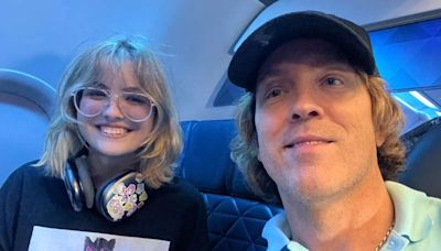 Larry Birkhead and Daughter Dannielynn Pose for Selfie on Flight Home from 'Great Weekend' at Kentucky Derby