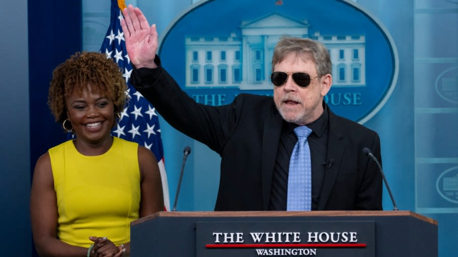 Mark Hamill calls Biden ‘Joe-B-Wan Kenobi’ in White House press room appearance