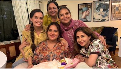 PIC: New mom Richa Chadha and her baby girl pose with ‘masis’ Shabana Azmi, Urmila Matondkar, Tanvi Azmi, Dia Mirza