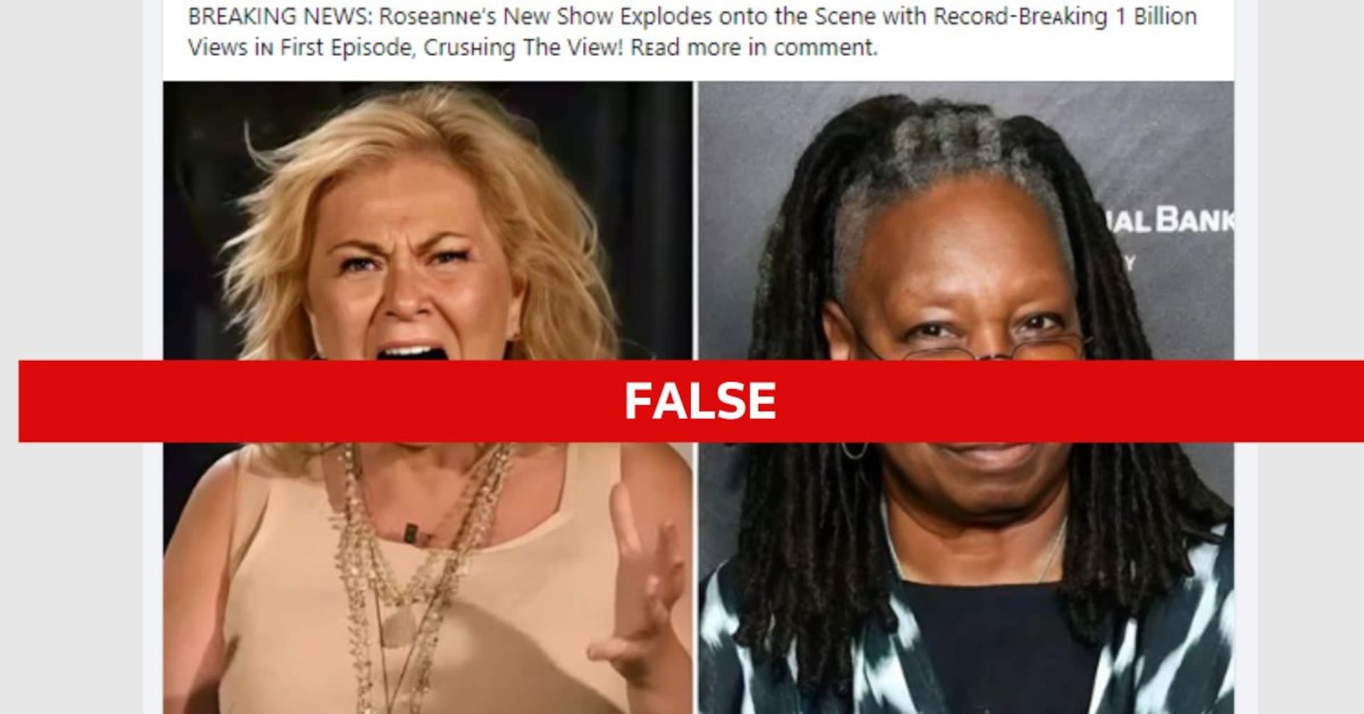 Fact Check: No new Roseanne Barr show has debuted or had a billion viewers