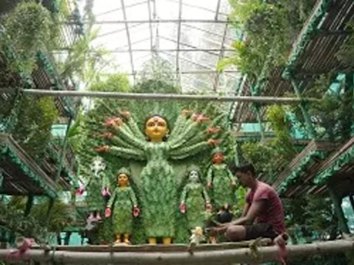 City pujo to decorate Durga idol with 8,000 plants | Bengali Movie News - Times of India