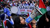 Thousands of pro-Palestine supporters march through London calling for ceasefire