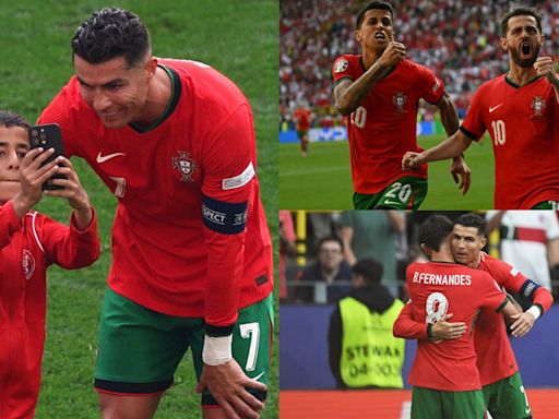 ...Cristiano Ronaldo tees up Bruno Fernandes & fights off pitch invaders as Bernardo Silva finally breaks his Euros duck | Goal.com Singapore