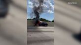 VIDEO: Truck catches fire on northbound I-275 in Tampa