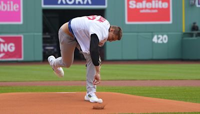 Rob Gronkowski Delivers First Pitch at Boston Red Sox Game in Way Only Gronk Could