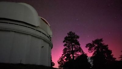 Big peak, pink skies: Mount Wilson Observatory shared some awesome aurora photos