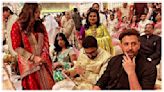 Aishwarya Rai, Abhishek Bachchan laugh with Hrithik Roshan after the couple posed separately at Ambani wedding; Aaradhya joins them