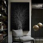 C - R - A - Z - Y - T - O - W - N　黑色抽象掛畫時尚樹木藝術裝飾畫商業空間室內設計師掛畫
