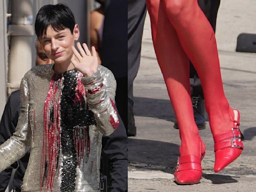 Emma Corrin Wore These Red Patent Pumps with Bold Colored Tights — Here’s Why Every Celebrity Is Obsessed with ...