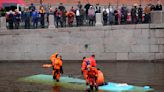A bus plunges off a bridge in the Russian city of St. Petersburg, killing 3 and injuring 6 others
