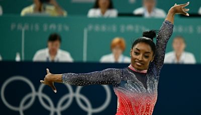 'Happy, proud' Biles caps Paris campaign with floor silver after beam fall