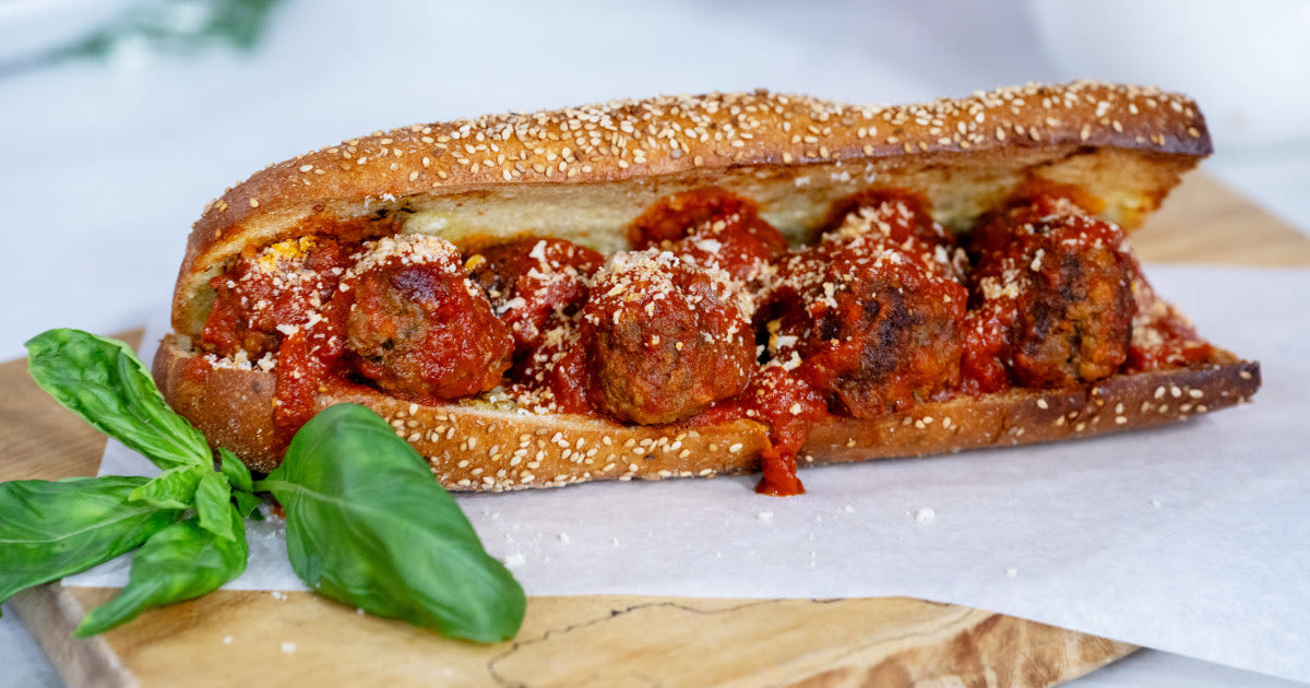 Alex Guarnaschelli makes meatball sandwiches on homemade garlic bread