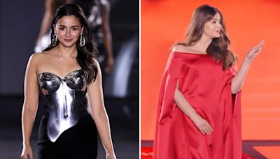 Alia Bhatt makes Paris Fashion Week debut in metallic corset, Aishwarya Rai Bachchan stuns in red