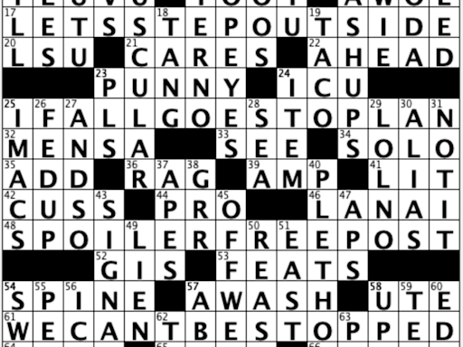 Off the Grid: Sally breaks down USA TODAY's daily crossword, The Tortured Poets Department