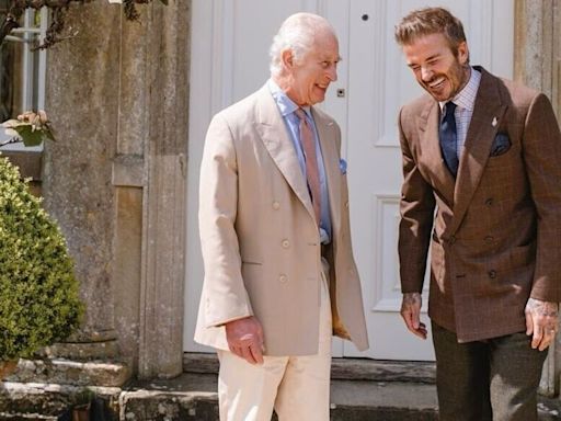 David Beckham exchanges beekeeping tips with King Charles | Pics here
