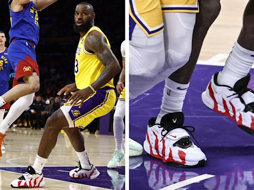 LeBron James Wears Nike Deion Sanders Hybrid Sneaker in New Colorway During Loss to Nuggets