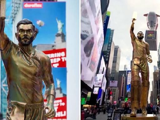 Viral video shows Indian cricket legend Virat Kohli's life-size statue in Times Square