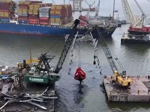 Dramatic video shows why Dali's removal from Key Bridge collapse site has been pushed back to next week