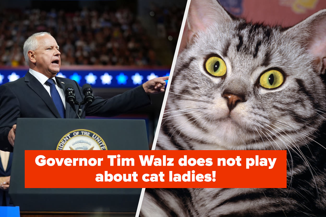 Opposite Of J.D. Vance, Tim Walz Is The Ultimate Cat Daddy, And These 15 Tweets Show Why