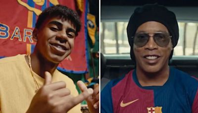 Watch as Lamine Yamal, 17, stars alongside Ronaldinho in amazing new kit advert