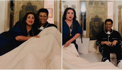 WATCH: Farah Khan gets ‘in bed’ with Karan Johar on his birthday; discovers latter’s ‘baba suit’