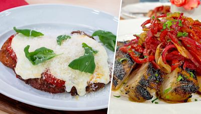 Mario Carbone shares his recipes for chicken Parm and pork chops with peppers