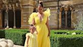 Leona Lewis and adorable daughter Carmel match in yellow tulle dresses for wedding in rare pics