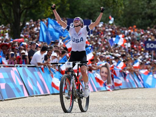 Team USA's Haley Batten takes silver medal in women's mountain biking at Paris Olympics