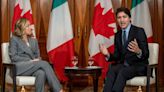 Protesters force cancellation of meeting between Justin Trudeau and Giorgia Meloni