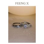 FEENG X星夜鑽戒一克拉情侶對戒925銀婚戒一對結婚仿真表白禮物