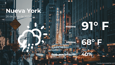 Pronóstico del clima en Nueva York para este miércoles 26 de junio - El Diario NY