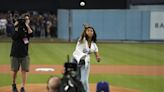 Kobe Bryant’s daughter Natalia tosses first pitch on Lakers Night at Dodger Stadium