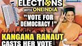 Watch: BJP Candidate Kangana Ranaut Casts Vote in Mandi for Lok Sabha Elections 2024 | Oneindia News