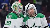 Stars defenseman Chris Tanev exits Game 4 after blocking shot off right foot